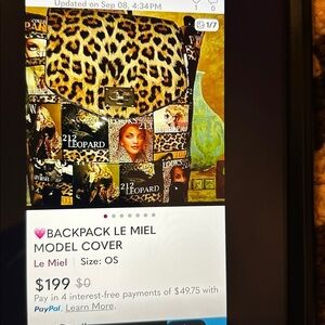 Le Miel  model cover Leopard Print Collage Women's Backpack
